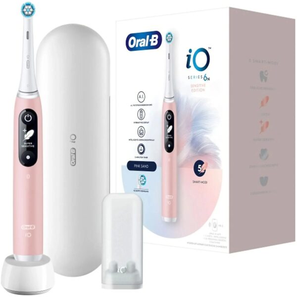 Oral-B Toothbrush + Travel Case | iO6 | Rechargeable | For adults | Number of brush heads included 1 | Number of teeth brushing modes 5 | Pink - Image 2