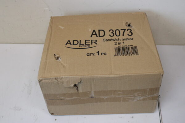 SALE OUT. Adler AD 3073 Sandwich maker 2 in 1, Stainless Steel/Black | Adler Sandwich maker 2 in 1 | AD 3073 | 1000 W | Number of plates 2 | Stainless Steel/Black | DAMAGED PACKAGING