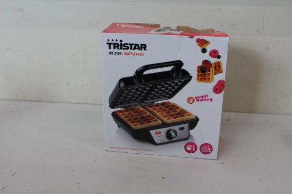 SALE OUT.  | Tristar | Waffle maker | WF-2195 | 1000 W | Number of pastry 2 | Belgium | Black | DAMAGED PACKAGING