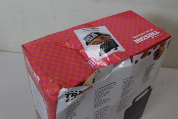 SALE OUT.  | Tristar | Waffle maker | WF-2195 | 1000 W | Number of pastry 2 | Belgium | Black | DAMAGED PACKAGING - Image 3