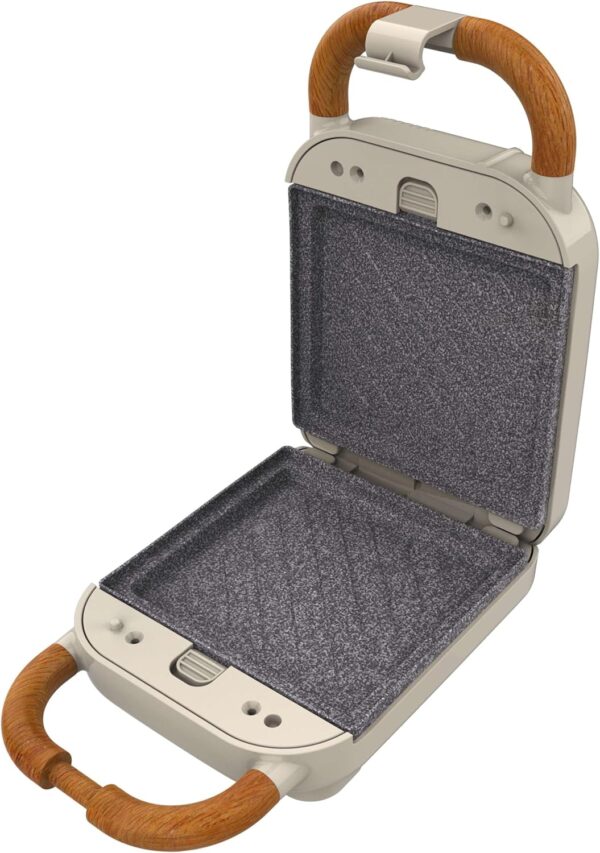 Cecotec Sandwich Maker | Rock'nToast Retro One Beige | 700 W | Number of plates 3 | Beige - Image 2