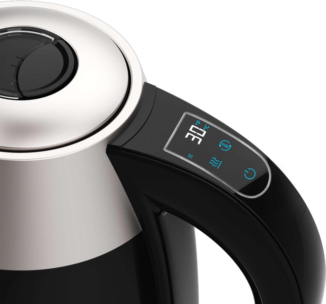 Cecotec Kettle | Thermosense 400 VisionLight | Electric | 2200 W | 1.7 L | Stainless steel | 360° rotational base | Black/Stainless steel - Image 3