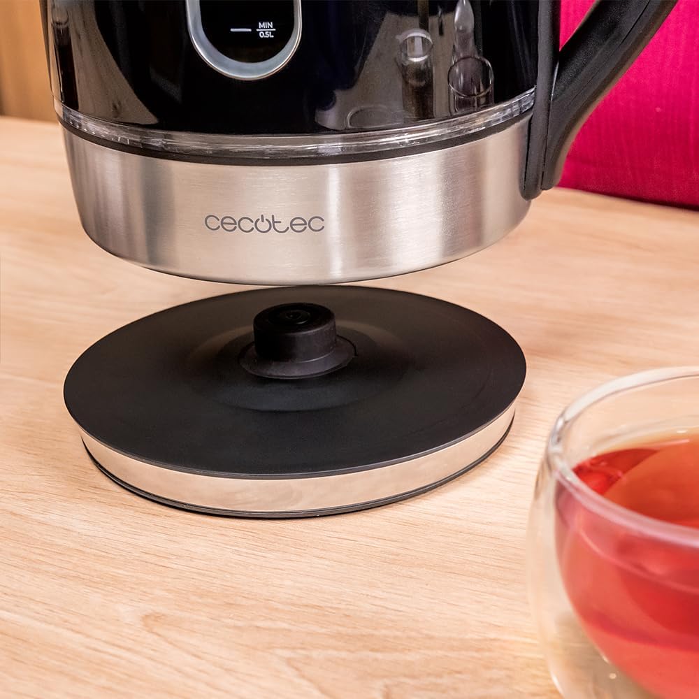 Cecotec Kettle | Thermosense 400 VisionLight | Electric | 2200 W | 1.7 L | Stainless steel | 360° rotational base | Black/Stainless steel - Image 5