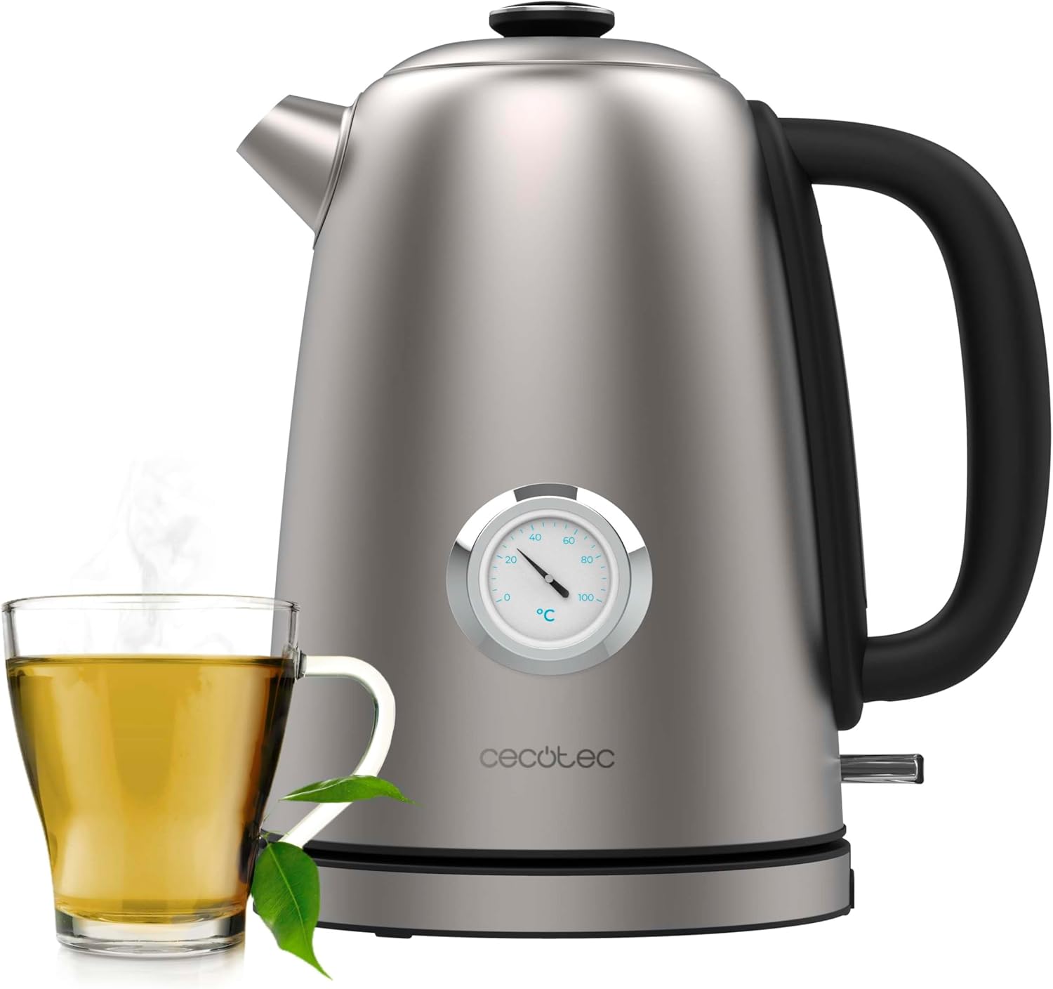 Cecotec Kettle | Thermosense 620 Vintage | Electric | 2200 W | 1.7 L | Stainless steel | 360° rotational base | Stainless steel - Image 3