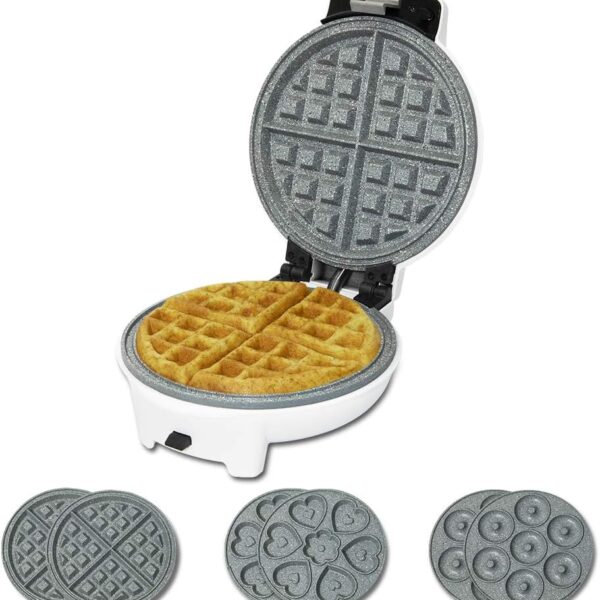 Cecotec Waffle Maker | Fun Gofrestone 3in1 | 700 W | Number of pastry 3 | Waffle/Muffin/Donut | White