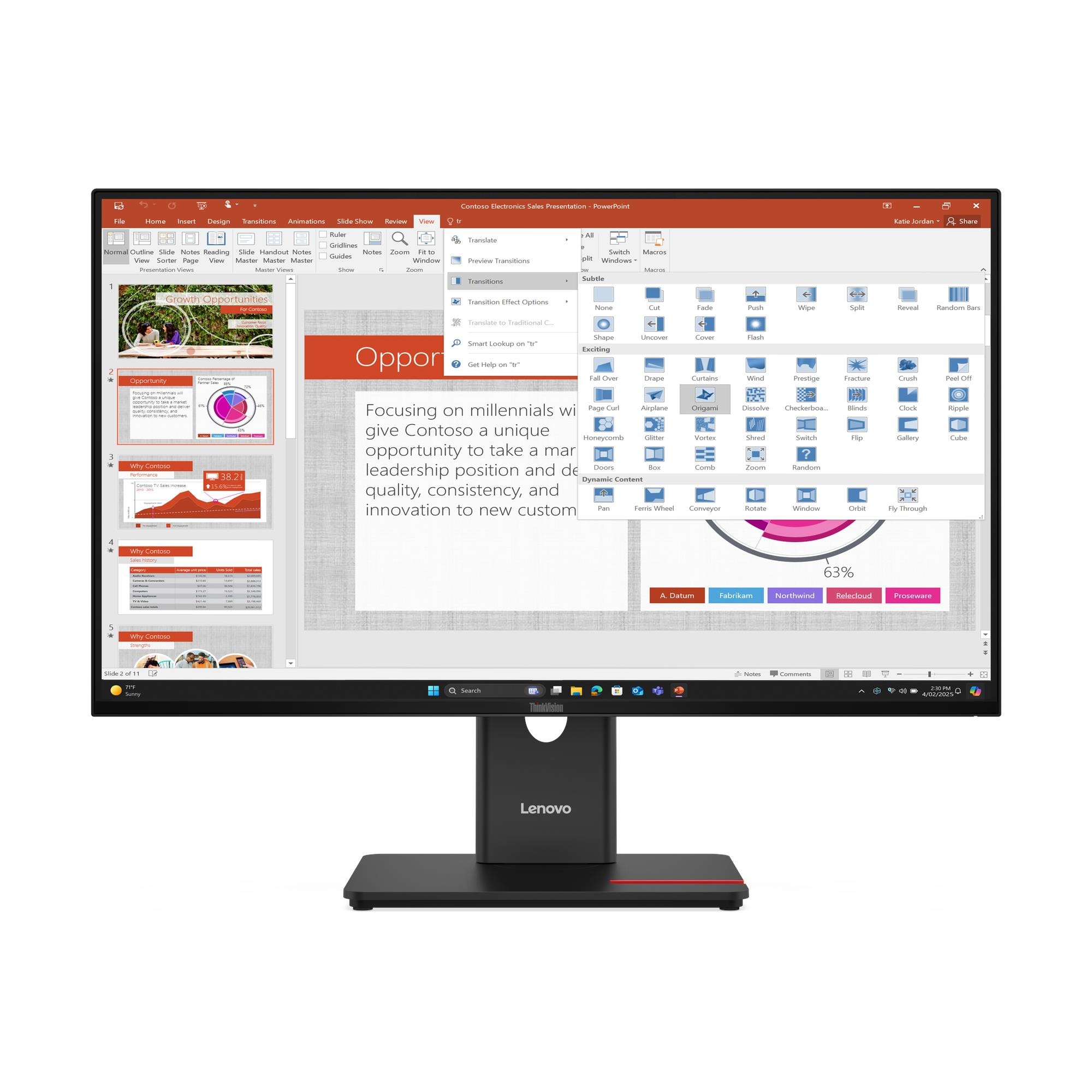 Lenovo | T27-40 | 27 " | IPS | 16:9 | 120 Hz | 6 ms | 1920 x 1080 pixels | 300 cd/m² | HDMI ports quantity 1 | Black | Warranty 36 month(s) - Image 2