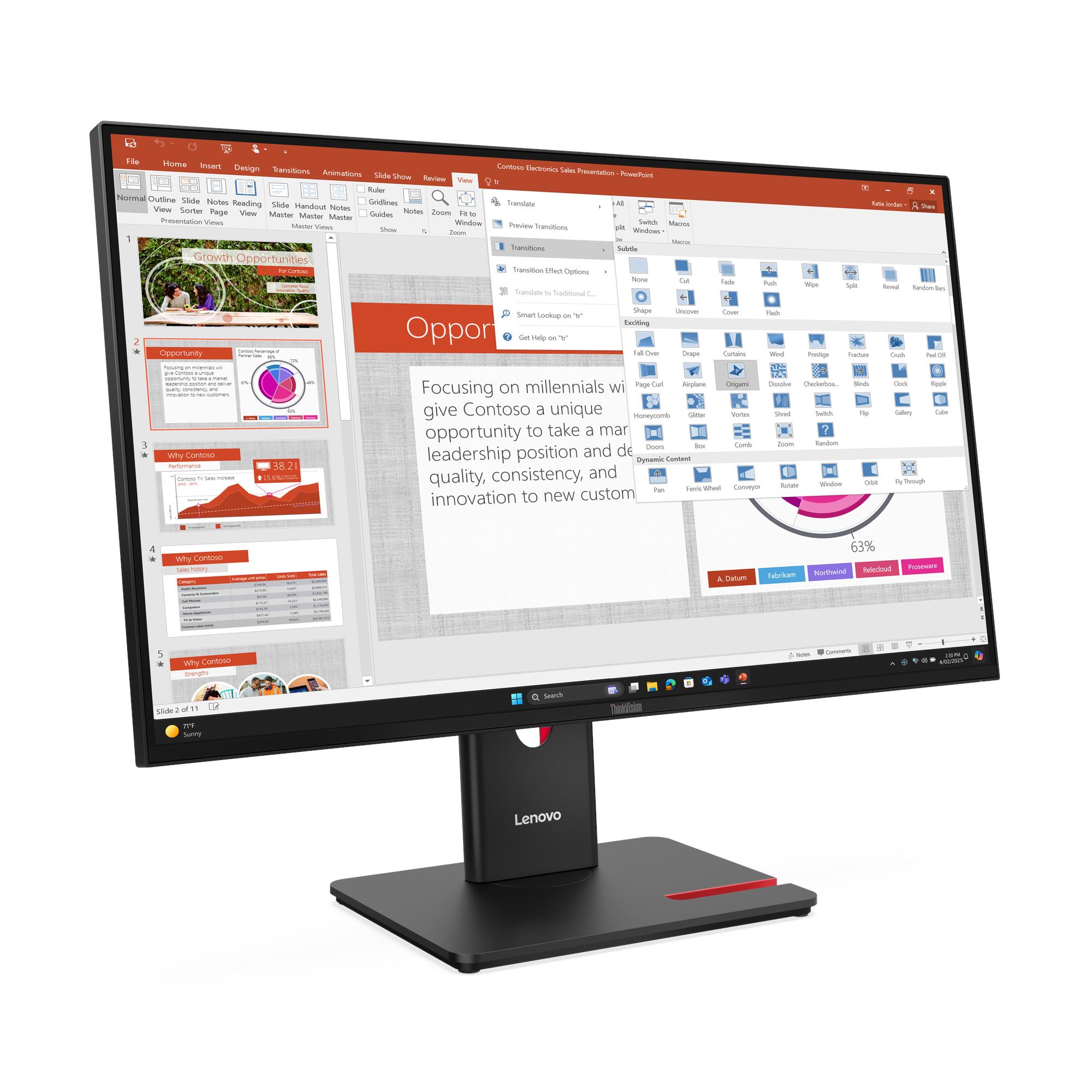 Lenovo | T27-40 | 27 " | IPS | 16:9 | 120 Hz | 6 ms | 1920 x 1080 pixels | 300 cd/m² | HDMI ports quantity 1 | Black | Warranty 36 month(s) - Image 6