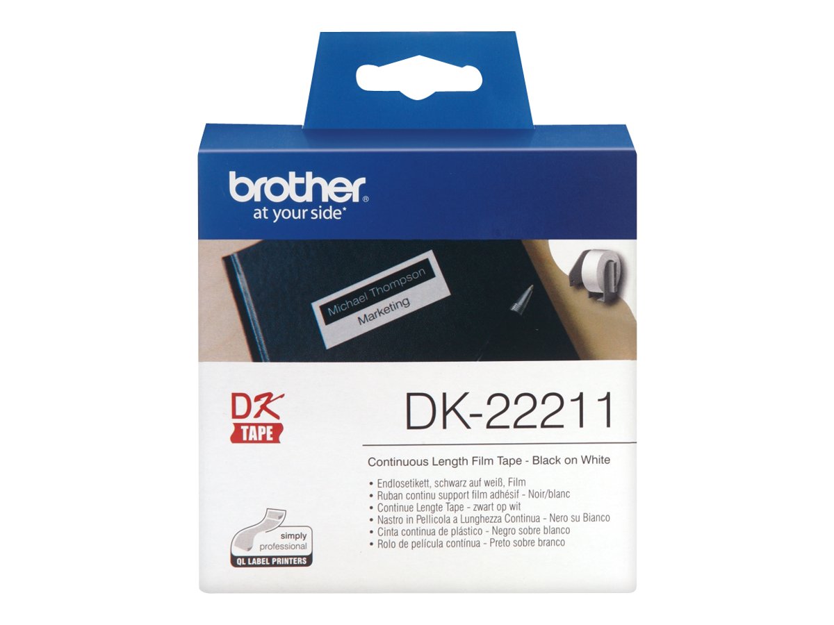 Brother | DK-22211 Continuous Length Paper Label | Black, White | DK | 29mm | 15.24 m - Image 3