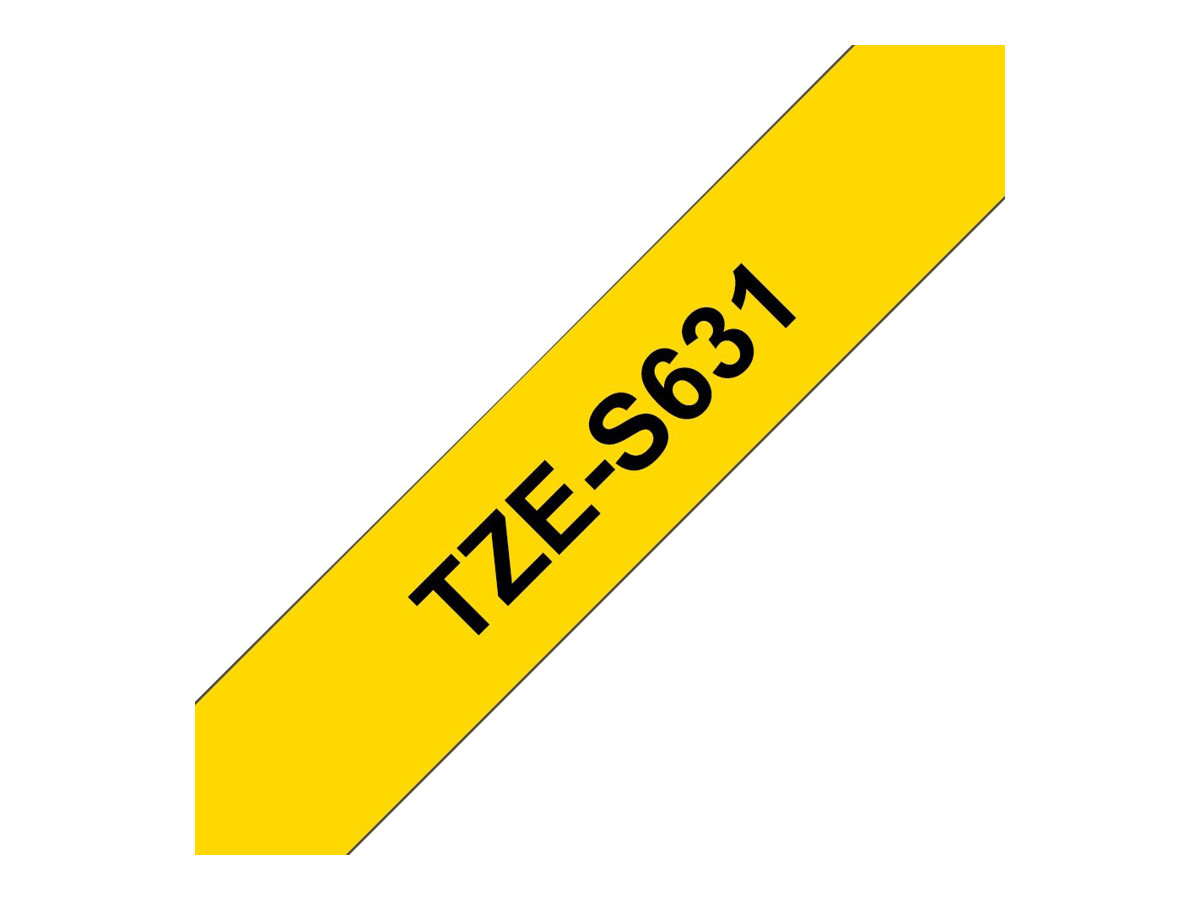 Brother | TZe-S631 Strong Adhesive Laminated Tape | Black on Yellow | TZe | 8 m | 1.2 cm - Image 11