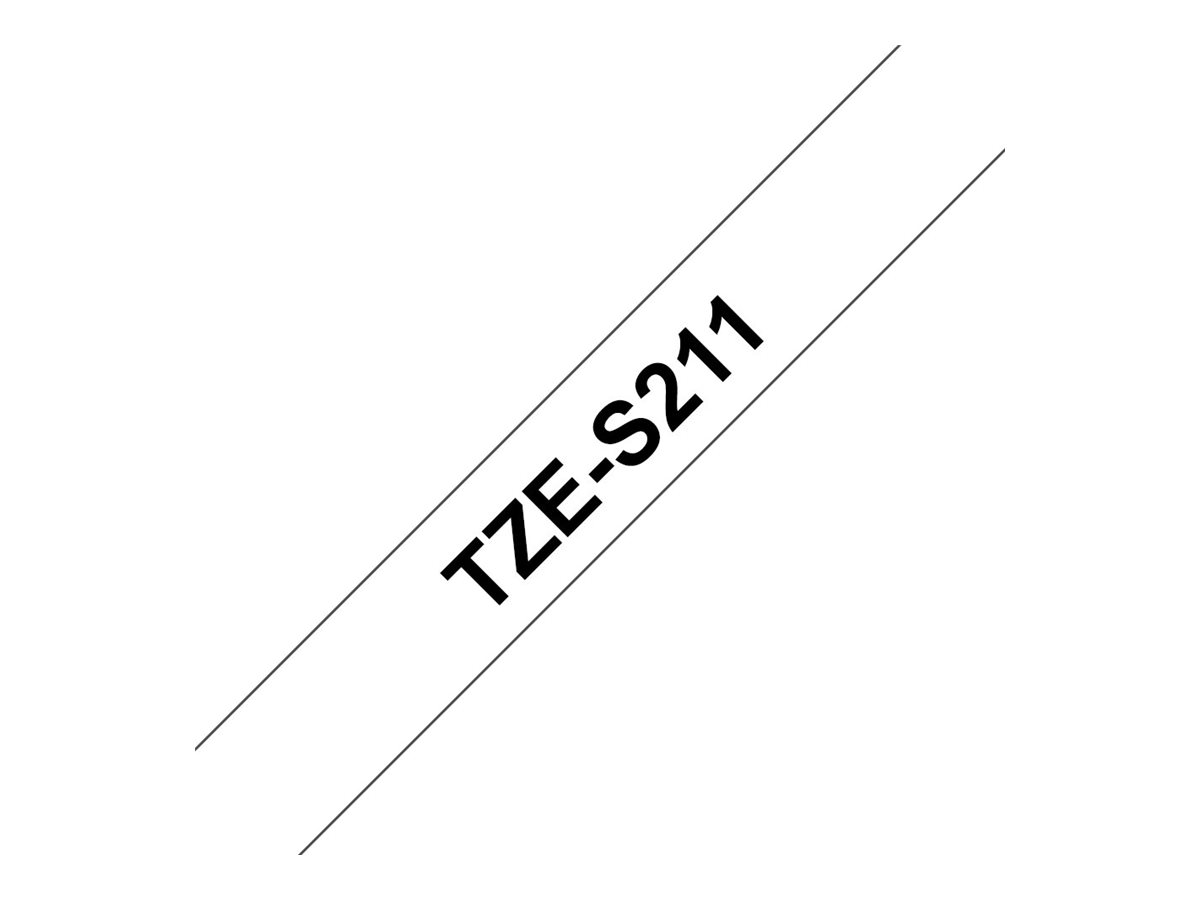 Brother | TZe-S211 Strong Adhesive Laminated Tape | Black on White | TZe | 8 m | 6 cm - Image 13