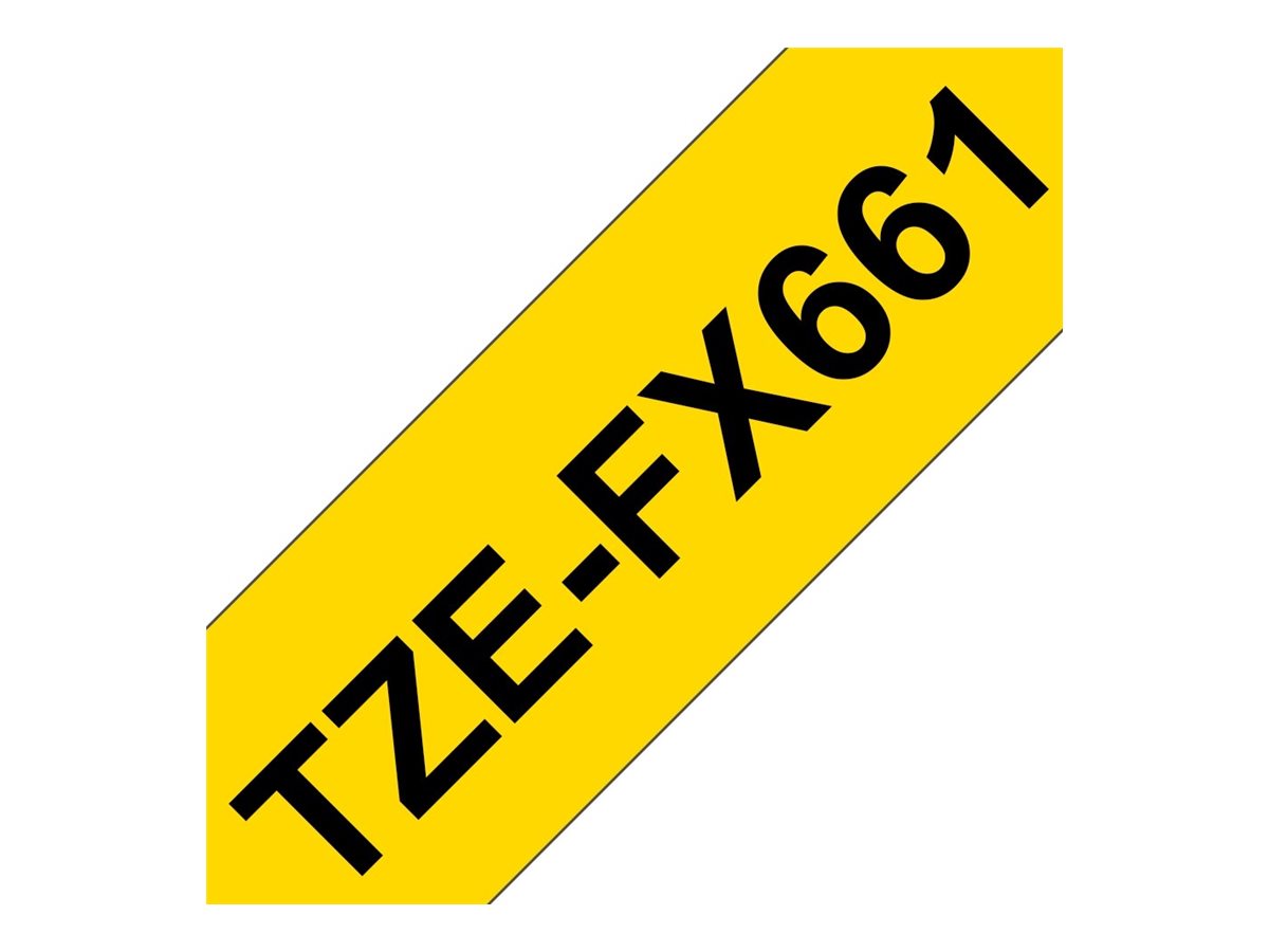 Brother | TZe-FX661 Flexible ID Laminated Tape | Black on Yellow | TZe | 8 m | 3.6 cm - Image 11