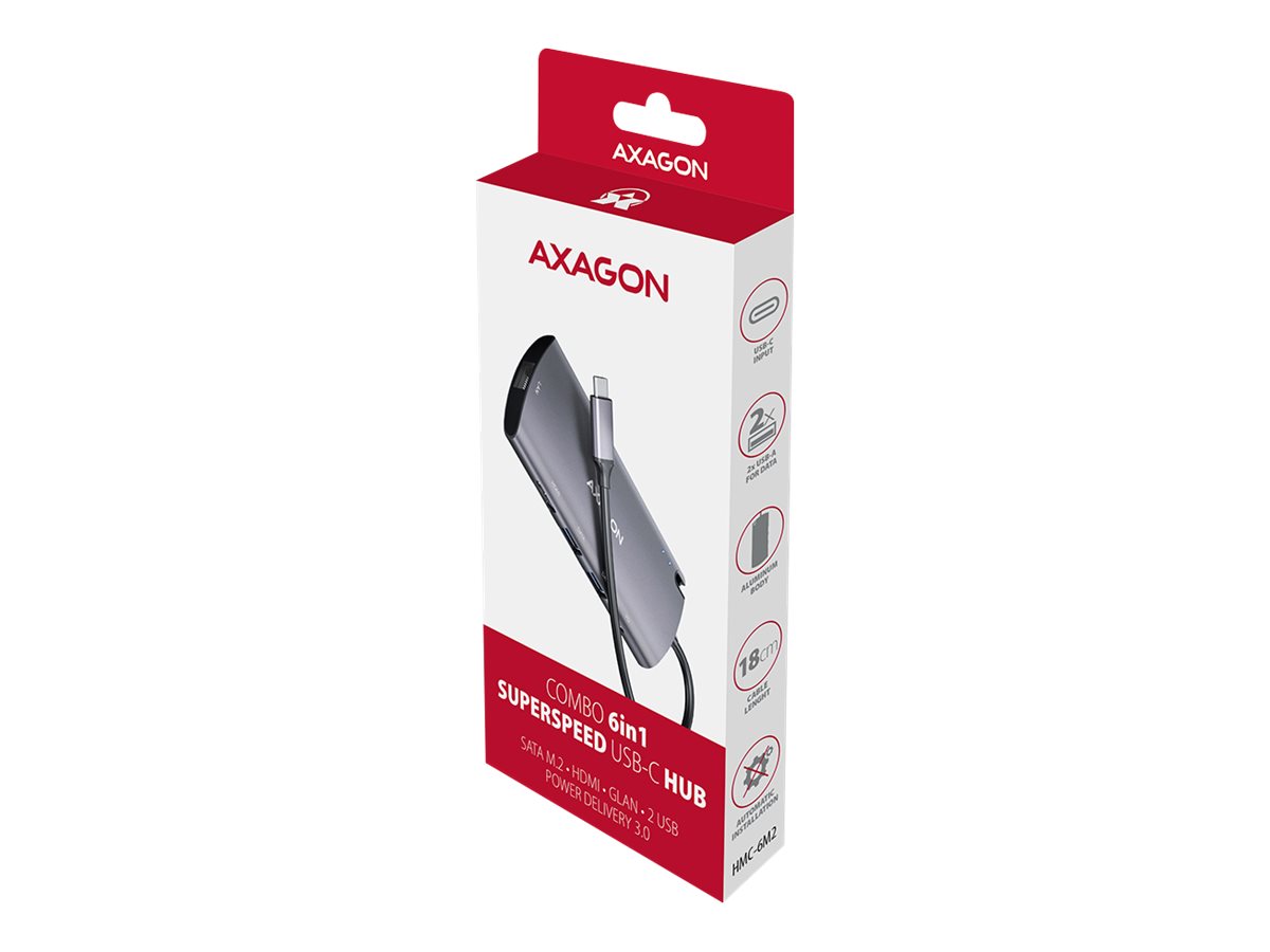 AXAGON SuperSpeed USB-C Combo 6in1 Hub | HMC-6M2 - Image 14