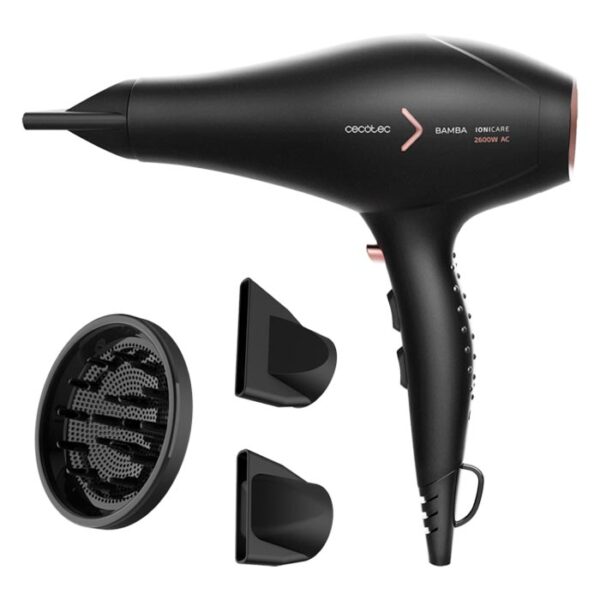 Cecotec Hair Dryer | Ionicare 5350 Powershine Fire | 2600 W | Number of temperature settings 3 | Ionic function | Diffuser nozzle | Black