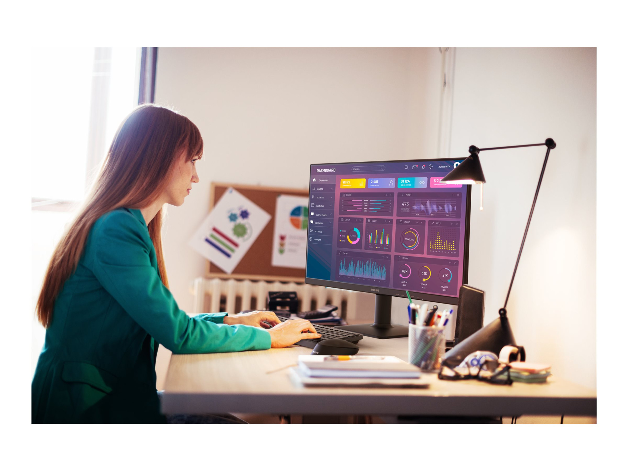 Philips | 27E2N1100L/00 | 27 " | VA | 16:9 | 100 Hz | 4 ms | 1920 x 1080 pixels | 250 cd/m² | HDMI ports quantity 1 | Black - Image 13