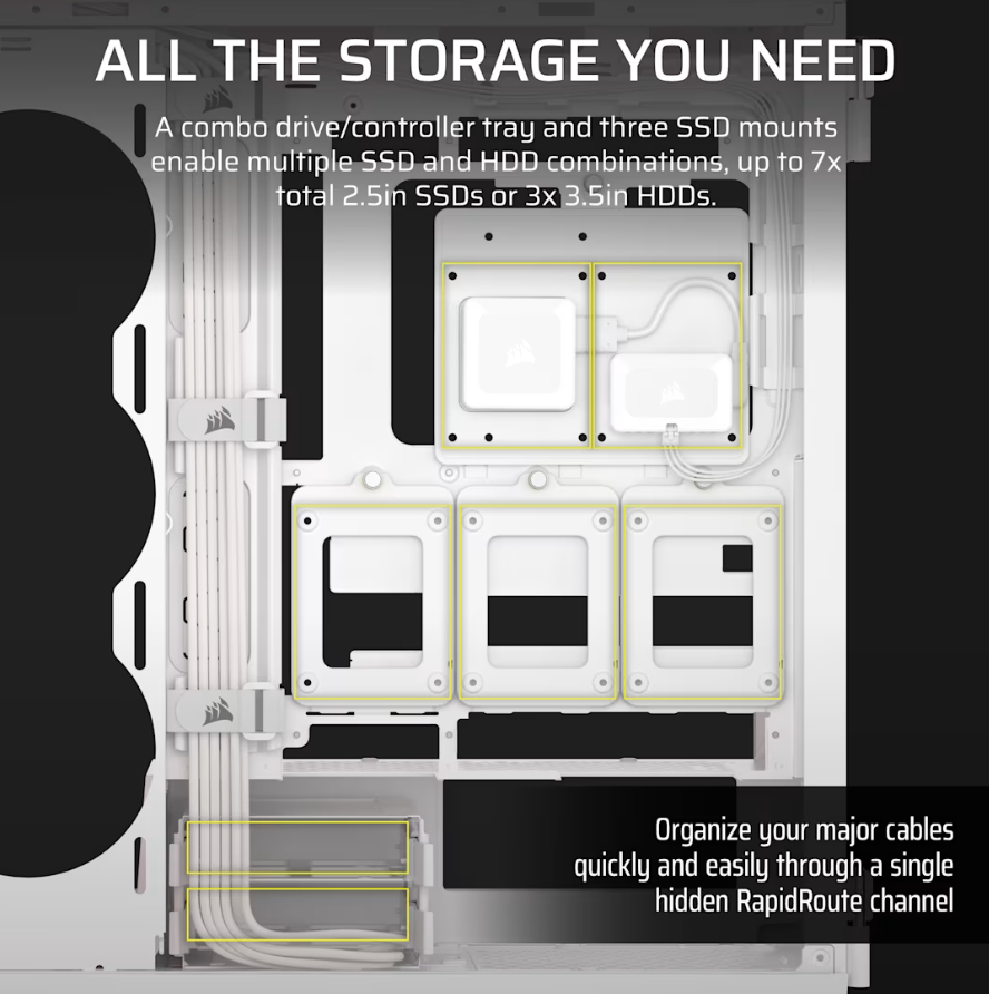 Corsair PC Case | iCUE LINK 5000T LX RGB | White | Mid-Tower | Power supply included No - Image 6