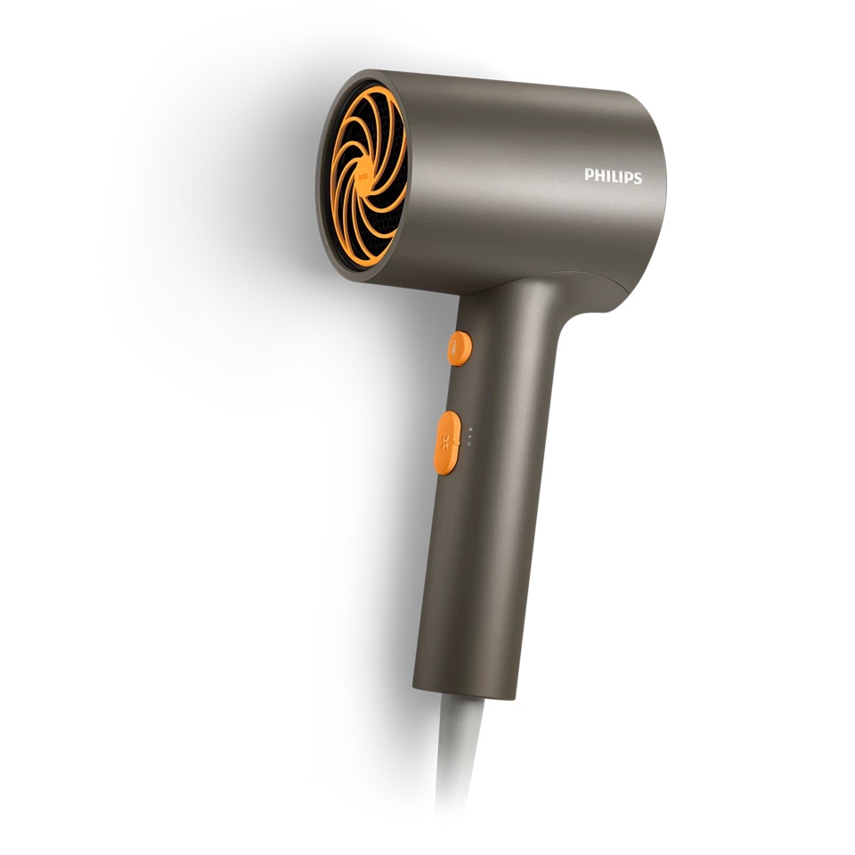 Philips | Hair Dryer | BHD321/00 3000 Series | 1600 W | Number of temperature settings 2 | Ionic function | Grey/Orange - Image 3