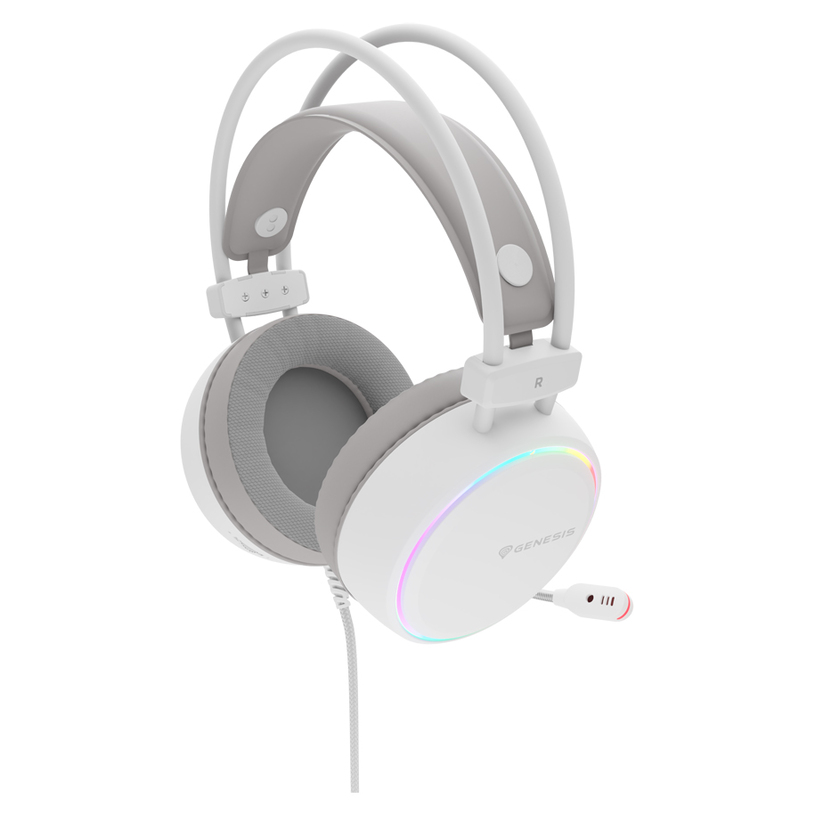 Genesis RGB Gaming Headset | Neon 613 G2 | Wired | Over-ear | Microphone | White - Image 2