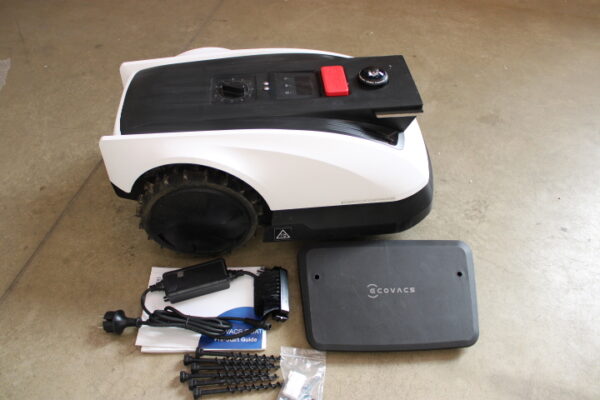 SALE OUT. Ecovacs GOAT O500 Panorama Lawn Mower, Robot, Up to 500 m², Al camera navigation, SmartEdge, White | Ecovacs | Lawn Mower GOAT O500 Panorama | Robot | NO ORIGINAL PACKAGING, USED, DIRTY, SCRATCHED, BENT LID LEG