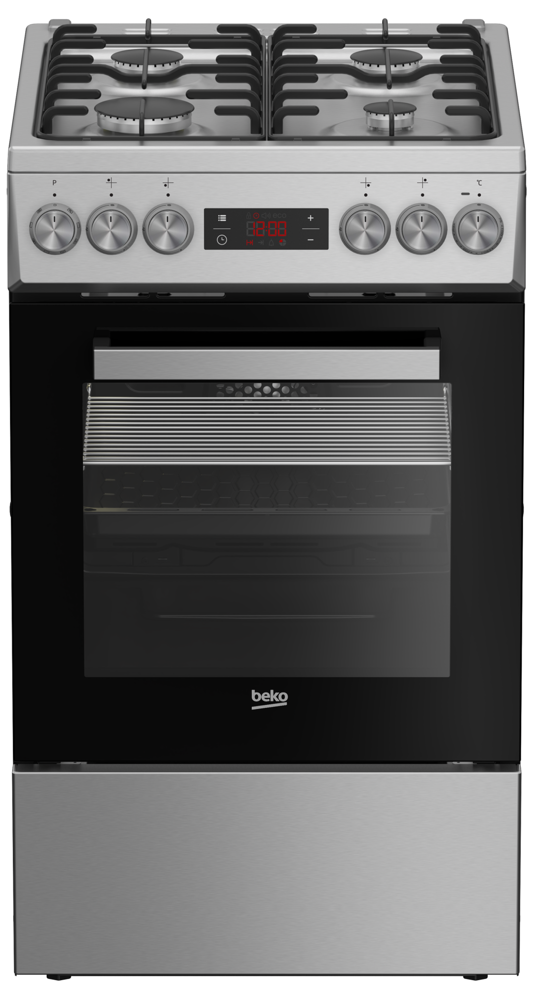 BEKO Cooker | FSM52321DXDT | Hob type Gas | Oven type Electric | Stainless Steel | Width 50 cm | Grilling | Depth 60 cm | 60 L