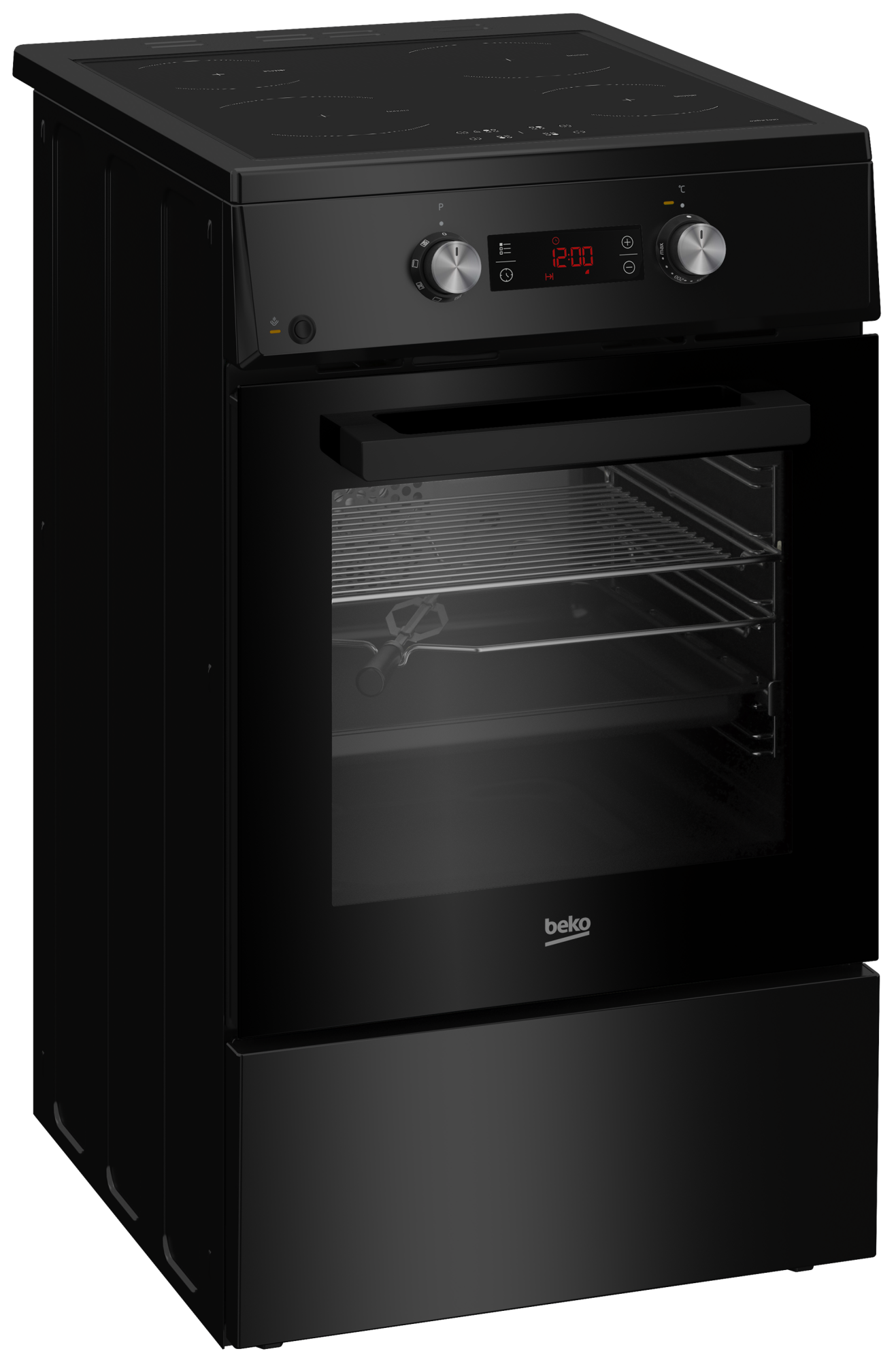BEKO Cooker | FSM59305BDT | Hob type Induction | Oven type Electric | Black | Width 50 cm | Grilling | Depth 60 cm | 60 L - Image 3