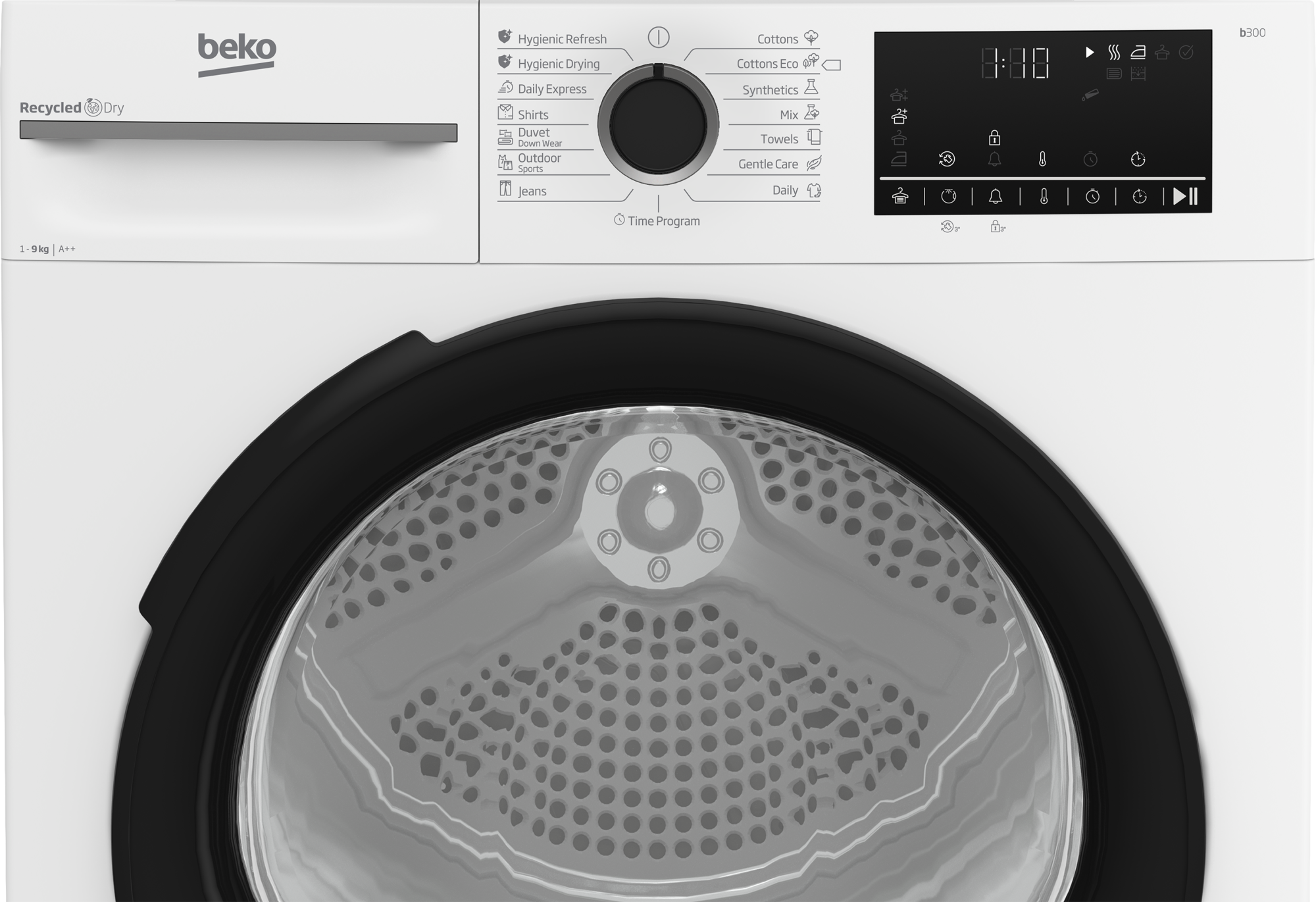 BEKO | Dryer Machine with Heat Pump | BM3T49230W | Energy efficiency class E | Front loading | 9 kg | Digital | Depth 60.7 cm | White - Image 4