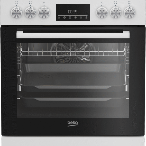 BEKO Cooker | FBM62330GWDTN | Hob type Gas | Oven type Electric | White | Width 60 cm | Grilling | LED | Depth 60 cm | 72 L