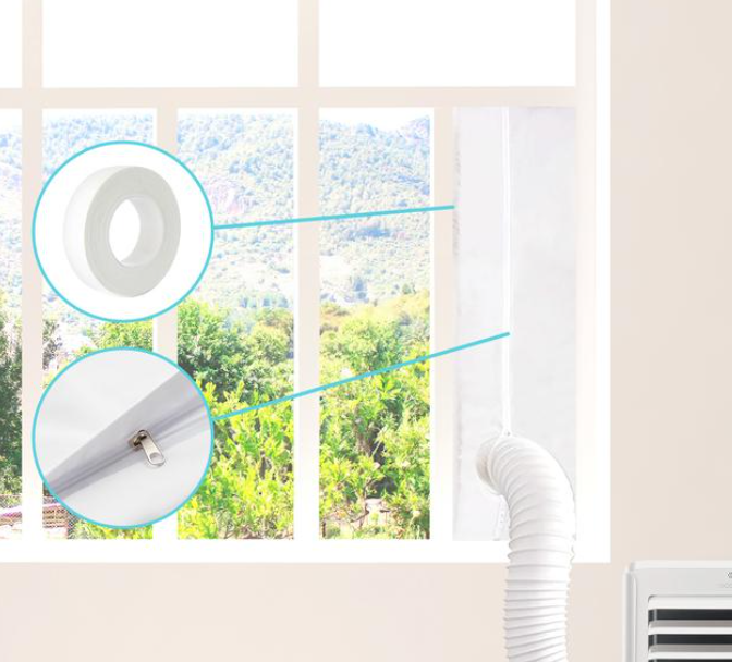 Insulated sliding window covering 163 x 35 cm for portable air conditioners - Image 5