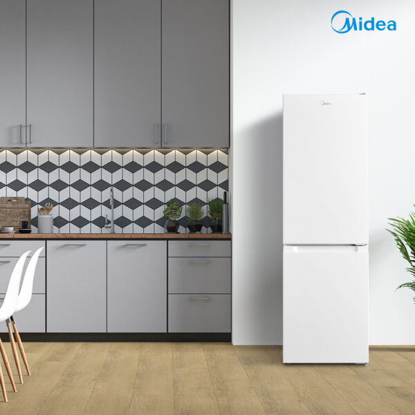 Midea Refrigerator | MDRB369FGE01 | Energy efficiency class E | Free standing | Combi | Height 177.3 cm | Fridge net capacity 194 L | Freezer net capacity 68 L | 39 dB | White - Image 4