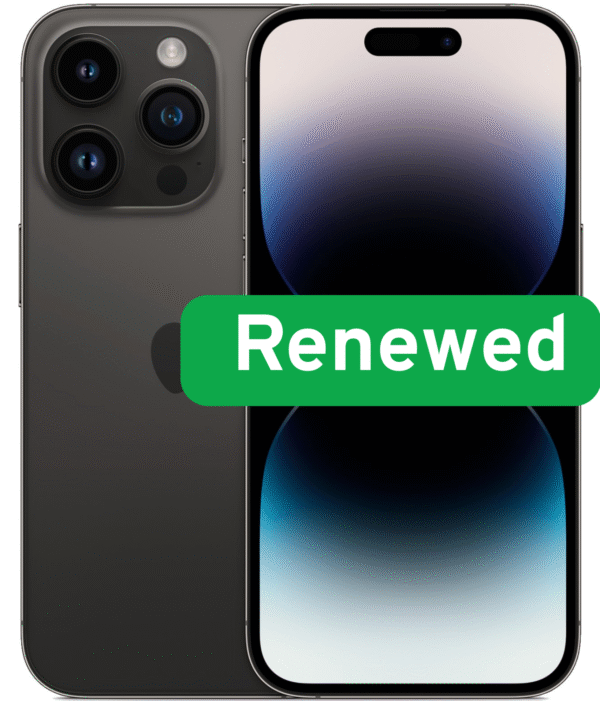 Apple | RENEW | Grade C | iPhone 14 Pro | Black | 6.1 " | Super Retina XDR OLED | 2556 x 1179 pixels | A16 Bionic | 6 GB | 128 GB | Dual SIM | 5G | 48+12+12 MP | iOS | 18