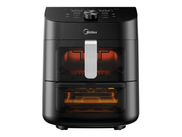 Midea Two Zone Airfryer | MAD1100DADK | Power 1850 W | Capacity 4.4/6.4 L | Rapid Air technology | Black - Image 5