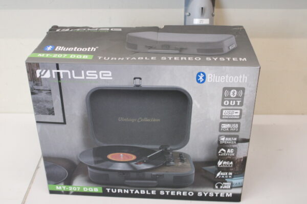 SALE OUT. Muse MT-207 DGB Turntable Stereo System, Black/Brown | Muse Turntable Stereo System with Bluetooth Out | MT-207 DGB | DAMAGED PACKAGING | 2x5 W | Bluetooth | Black/Brown - Image 2