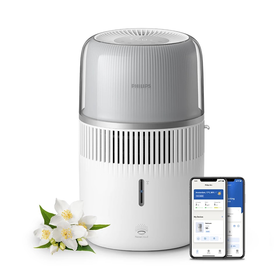 Philips | Humidifier | HU5710/00 5000 Series | Water tank capacity 4.5 L | Suitable for rooms up to 56 m² | NanoCloud technology | Humidification capacity 400 ml/hr | White