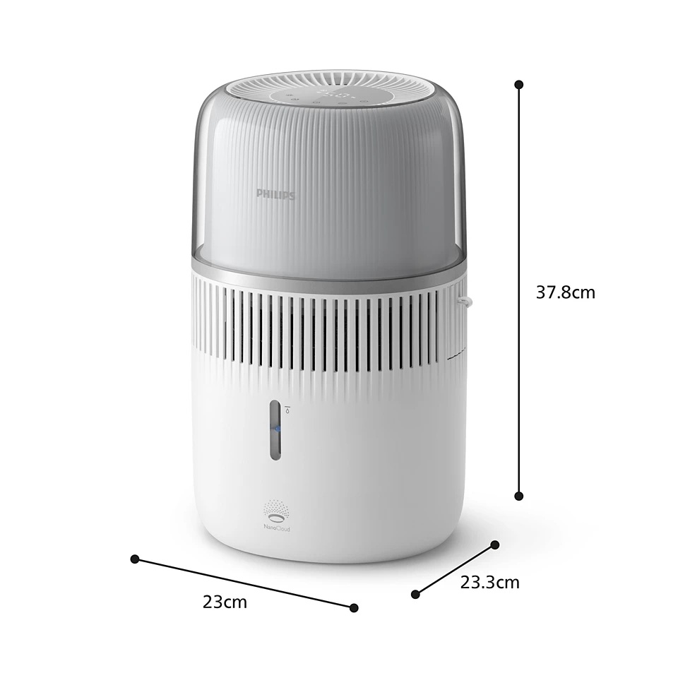 Philips | Humidifier | HU5710/00 5000 Series | Water tank capacity 4.5 L | Suitable for rooms up to 56 m² | NanoCloud technology | Humidification capacity 400 ml/hr | White - Image 6