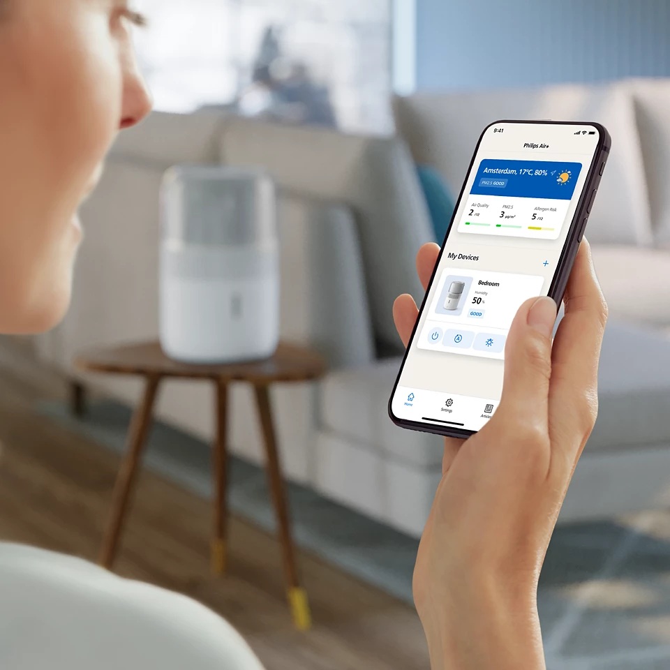 Philips | Humidifier | HU5710/00 5000 Series | Water tank capacity 4.5 L | Suitable for rooms up to 56 m² | NanoCloud technology | Humidification capacity 400 ml/hr | White - Image 9