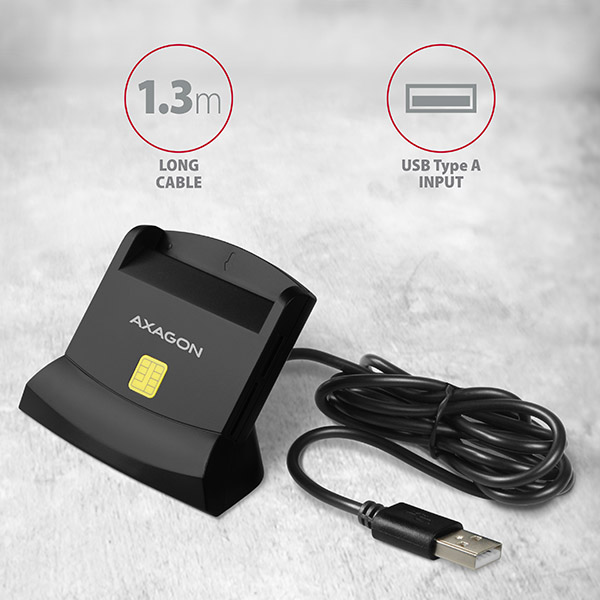 AXAGON Universal desktop USB contact Smart/ID and SD/microSD/SIM card reader | CRE-SM2 - Image 6