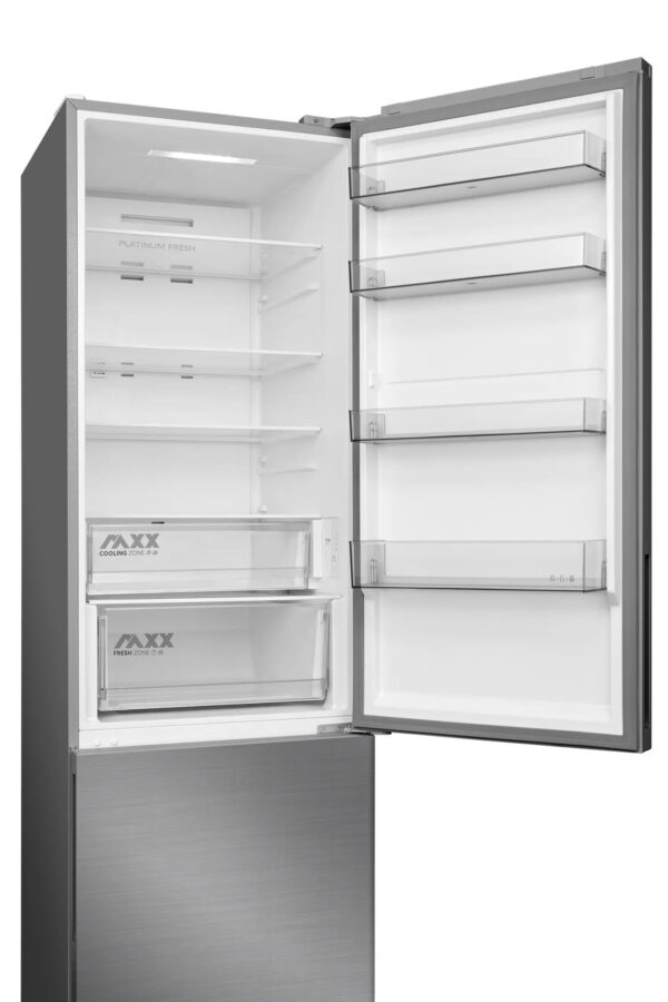 Midea Refrigerator | MDRB600MME46 | Energy efficiency class E | Free standing | Combi | Height 201 cm | No Frost system | Fridge net capacity 313 L | Freezer net capacity 130 L | Display | 35 dB | Stainless steel - Image 4