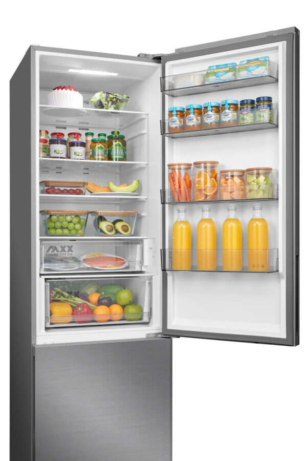 Midea Refrigerator | MDRB600MME46 | Energy efficiency class E | Free standing | Combi | Height 201 cm | No Frost system | Fridge net capacity 313 L | Freezer net capacity 130 L | Display | 35 dB | Stainless steel - Image 5