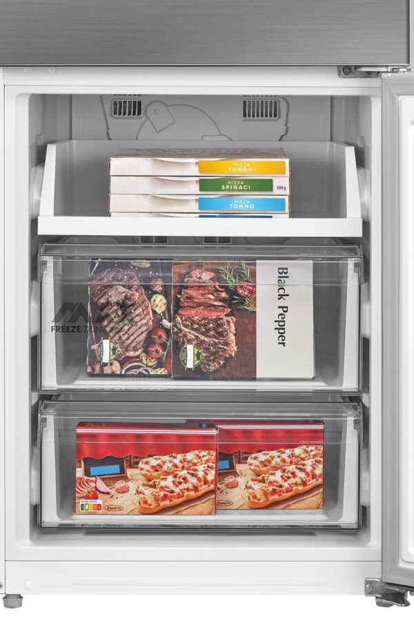 Midea Refrigerator | MDRB600MME46 | Energy efficiency class E | Free standing | Combi | Height 201 cm | No Frost system | Fridge net capacity 313 L | Freezer net capacity 130 L | Display | 35 dB | Stainless steel - Image 10