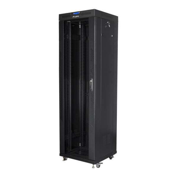 Lanberg | Rack cabinet 19" free-standing 42U/600x600 (flat pack) with glass door lCD V2 | FF01-6642-12BL | Black