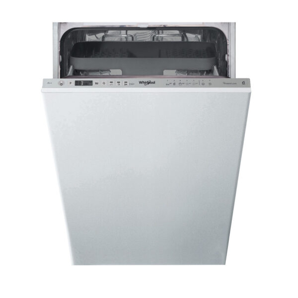 Whirlpool Dishwasher | WSIO 3T223 PCE X | Built-in | Width 45 cm | Number of place settings 10 | Number of programs 7 | Energy efficiency class E | Display | Inox