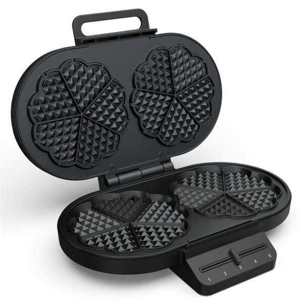 Princess Waffle Maker | 132384 | 1200 W | Number of pastry 10 | Heart shaped | Black - Image 2