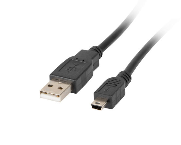 Lanberg Mini USB to USB Type-A 2.0 Cable, 1.8 m | CA-USBK-10CC-0018-BK | Mini USB to USB Type-A