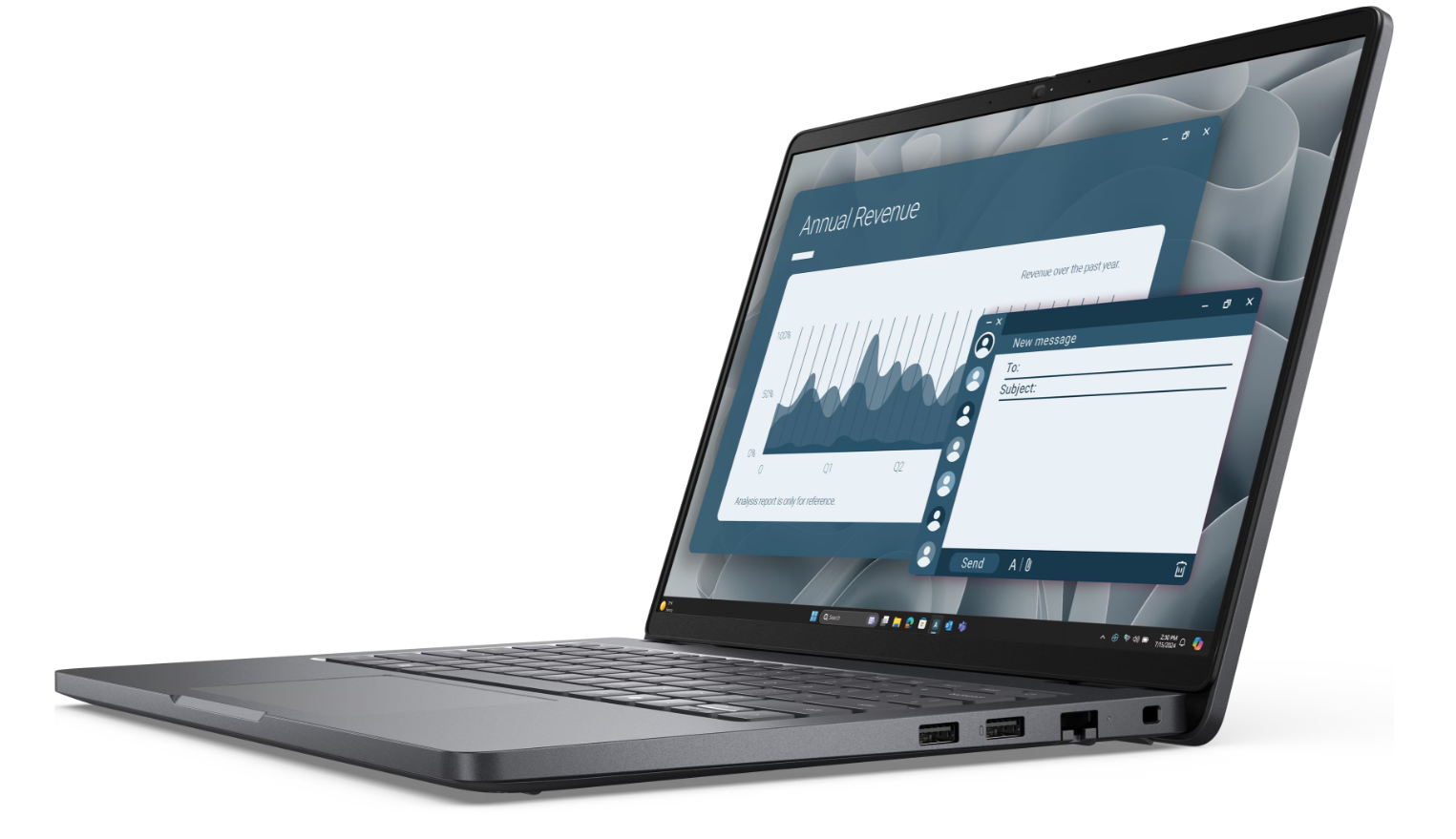 Dell Pro 14 PC14255 | 14 " | IPS | FHD+ | 1920 x 1200 pixels | Anti-glare | AMD Ryzen 5 PRO | 230 | 16 GB | DDR5 | Solid-state drive capacity 512 GB | AMD Radeon 760M Graphics | Windows 11 Pro | 802.11ax | Keyboard language English | Keyboard backlit | Warranty 36 month(s) | Battery warranty 12 month(s) - Image 3