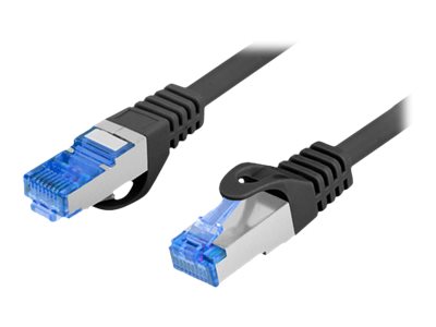 Lanberg | Patchcord Cat.6A S/FTP LSZH CCA Black Fluke Passed | PCF6A-10CC-0050-BK | 0.5 m | Black - Image 2