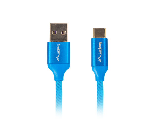 Lanberg USB Type-C to USB Type-A 2.0 Cable Blue QC 3.0 Premium, 1.8 m | CA-USBO-22CU-0018-BL | USB Type-C to USB Type-A - Image 3