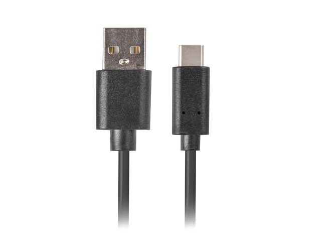 Lanberg USB Type-C to USB Type-A 2.0 Cable, 0.5 m | CA-USBO-10CU-0005-BK | USB Type-C to USB Type-A - Image 3