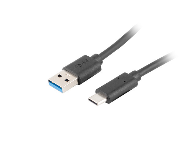 Lanberg USB Type-C to USB Type-A 3.1 Cable, 1.8 m | CA-USBO-31CU-0018-BK | USB Type-C to USB Type-A