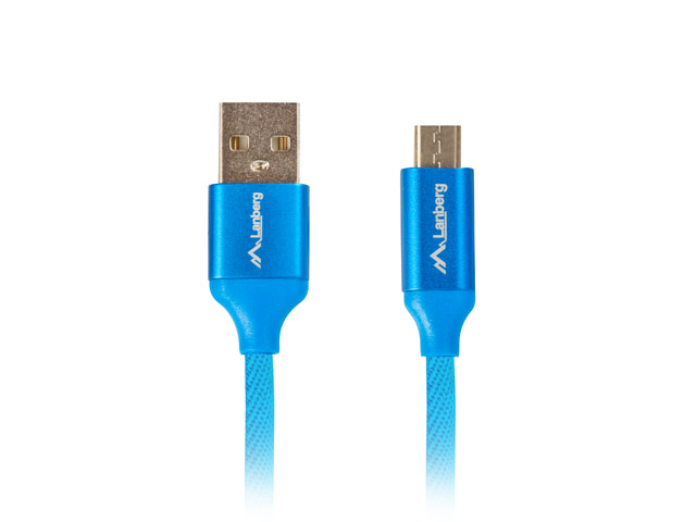 Lanberg USB Micro to USB-A 2.0 Cable Blue Premium QC 3.0, 1 m | CA-USBM-20CU-0010-BL | USB Micro to USB Type-A - Image 3