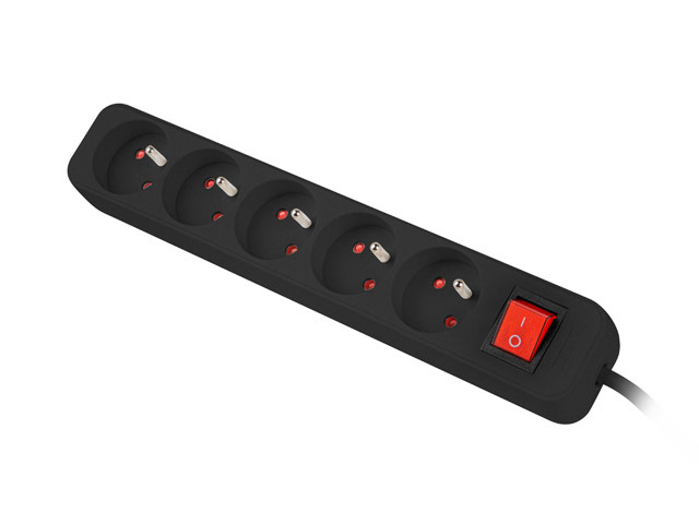 Lanberg Cable Power Strip, 5X French Outlets with Switch, Quality-Grade Copper, 1.5 m | PS1-05E-0150-BK - Image 5