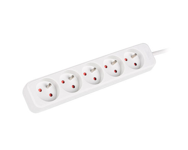 Lanberg Cable Power Strip, 5X French Outlets Quality-Grade Copper, 1.5 m | PS0-05E-0150-W
